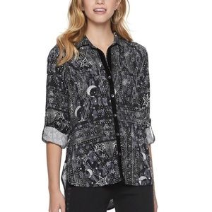 Rock & Republic Black and White Button Down Shirt